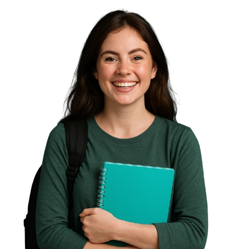 Estudiante sonriendo con El Asesor de Tesis